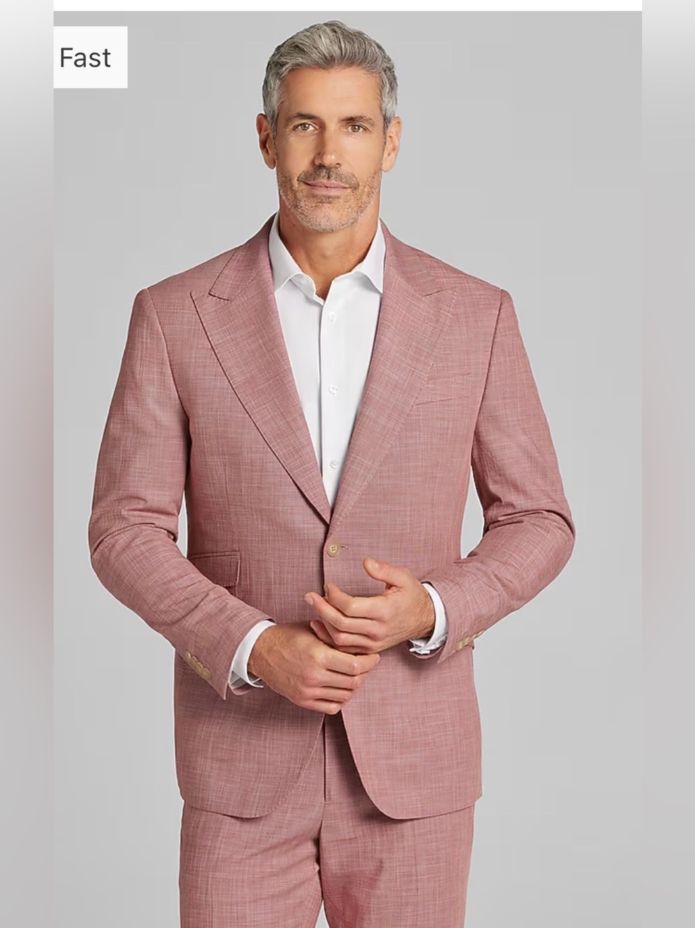 Joseph & Feiss Rose-Pink Textured Sport Coat